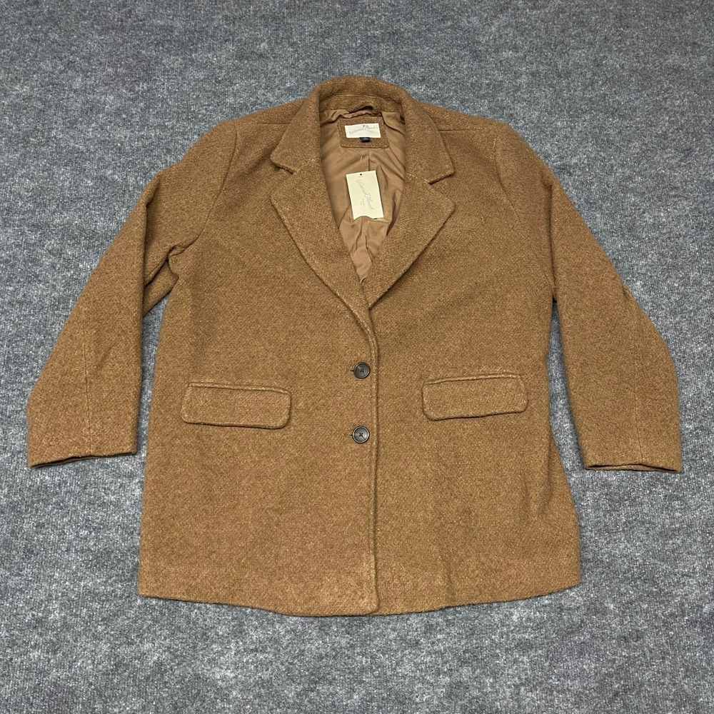 Universal Thread Coat Womens XL‎ Tan Textured Blazer Jacket Notched Lapel NEW